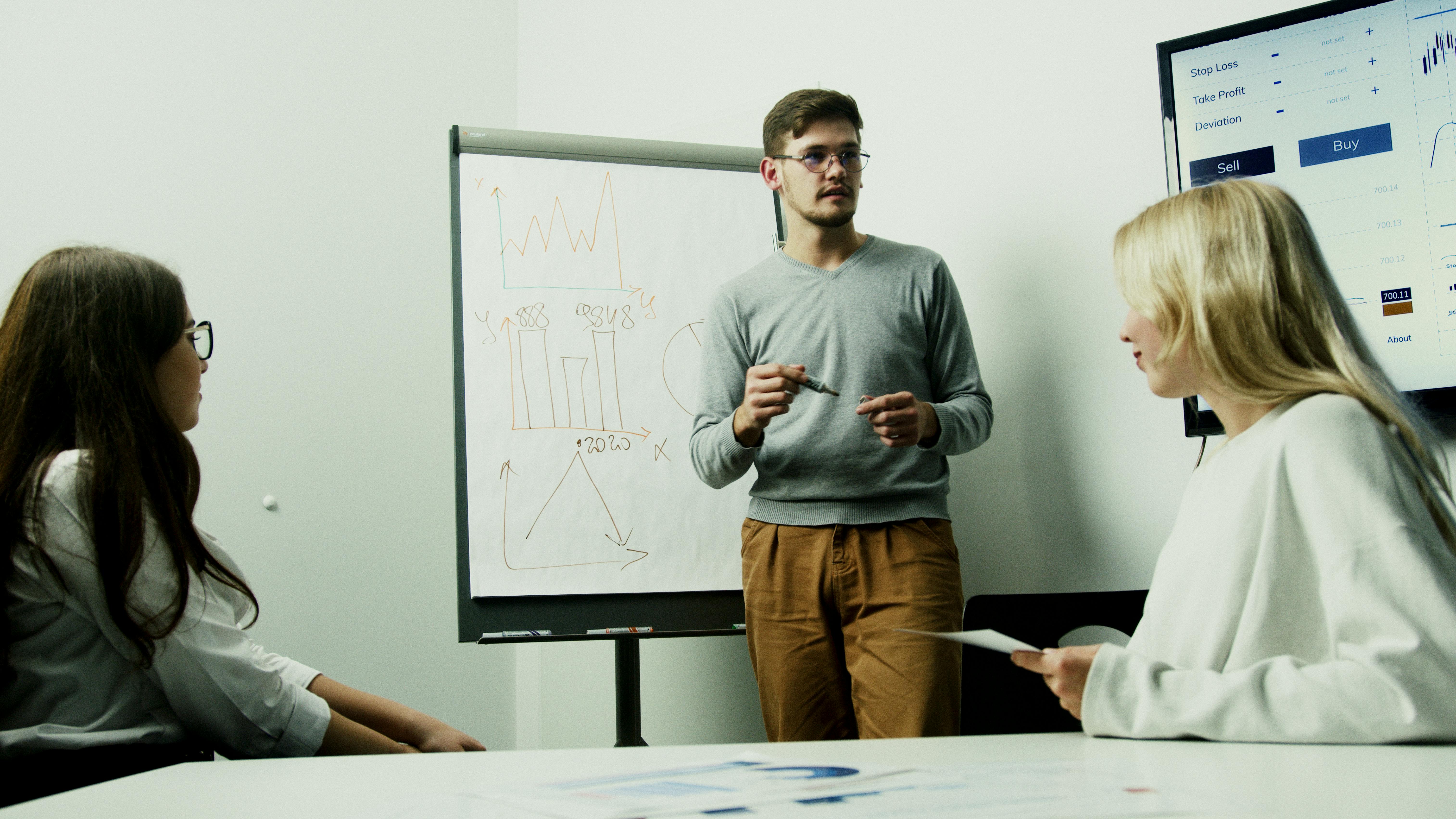 Team reviewing digital business dashboards during a transformation strategy meeting